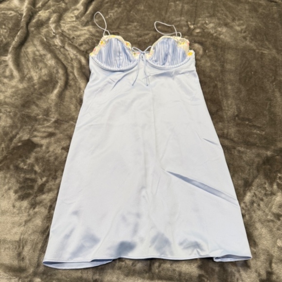 New! For Love and Lemons Paloma Satin Slip Dress blue 31241 - Picture 9 of 16